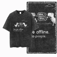 Camiseta Divertida em algodão lavado, Gráfico Dino Game