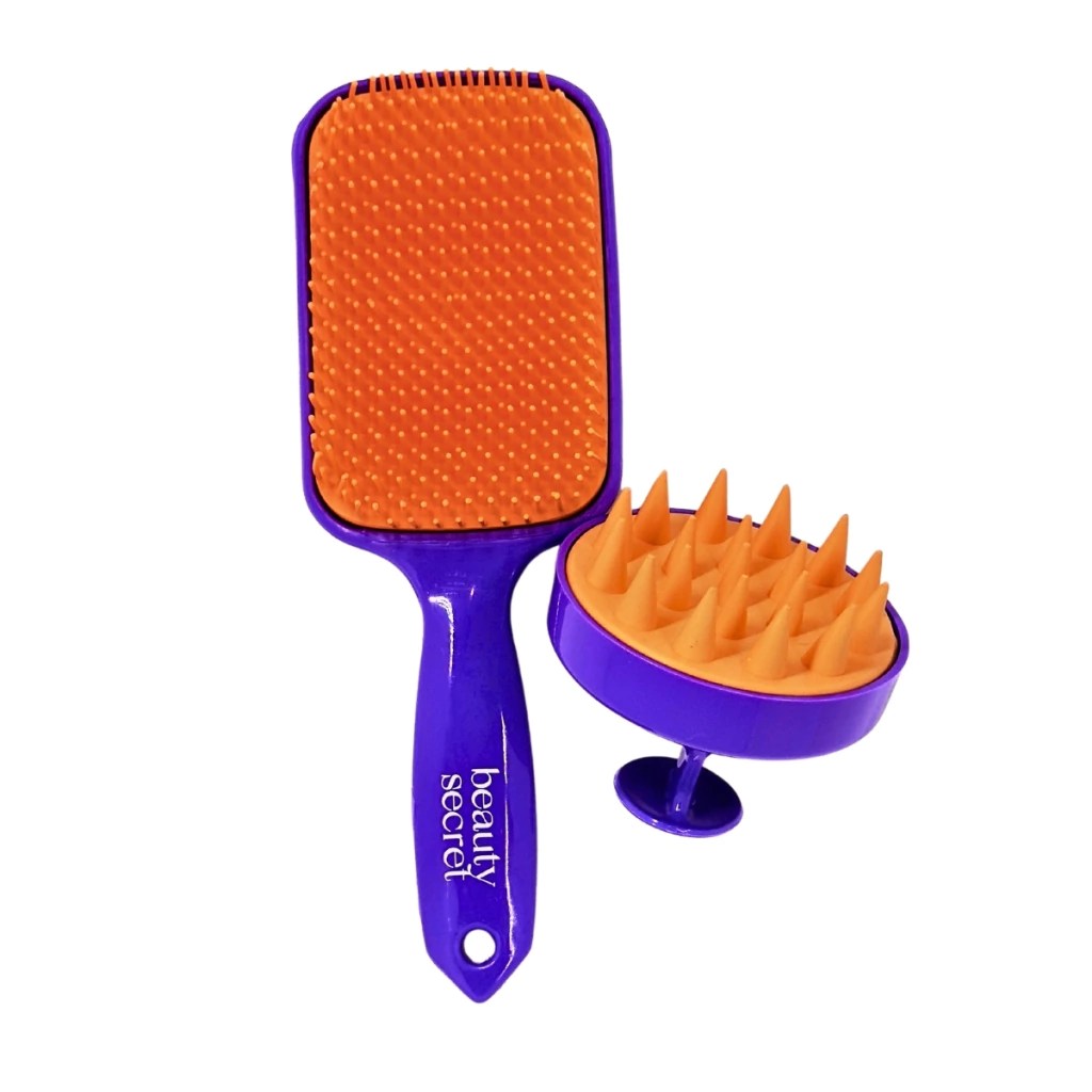 Kit Escova Raquete e Massageador Capilar Beauty Secret+ 7%OFF no PIX