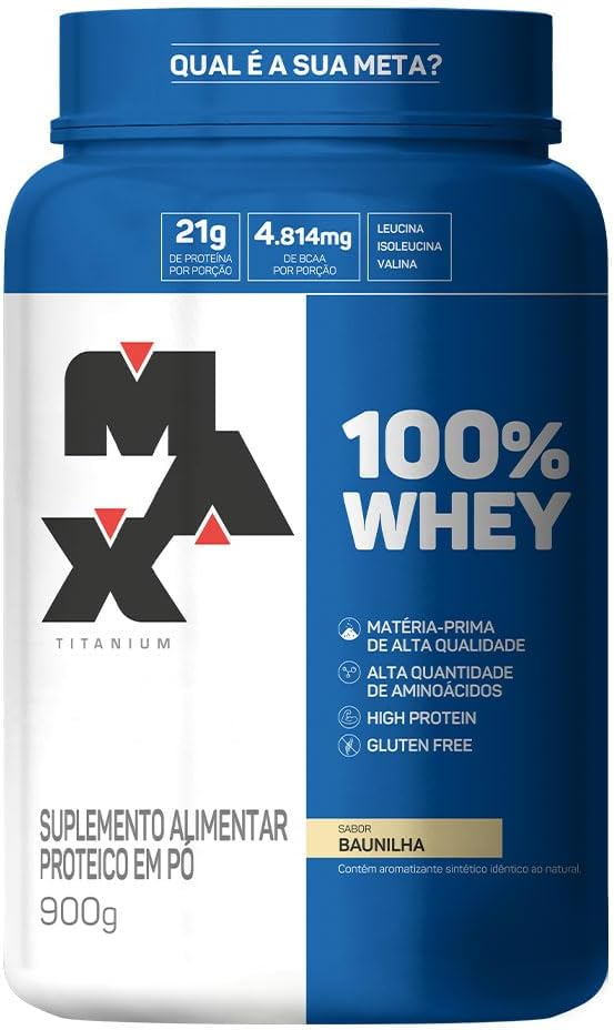 -23% Max Titanium 100% Whey – 900G Baunilha