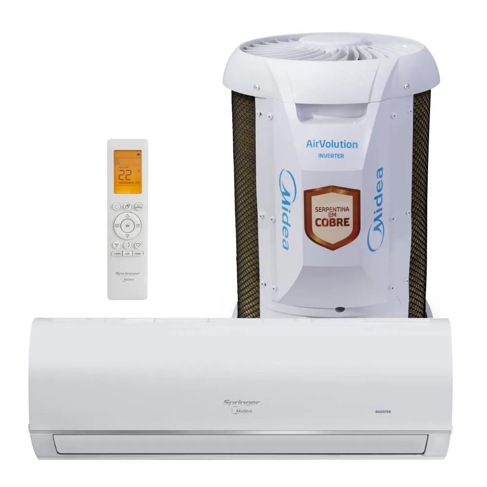 -12%OFF Ar Condicionado Split Springer Midea Airvolution Connect 12000 BTUs Quente/Frio Inverter 220V